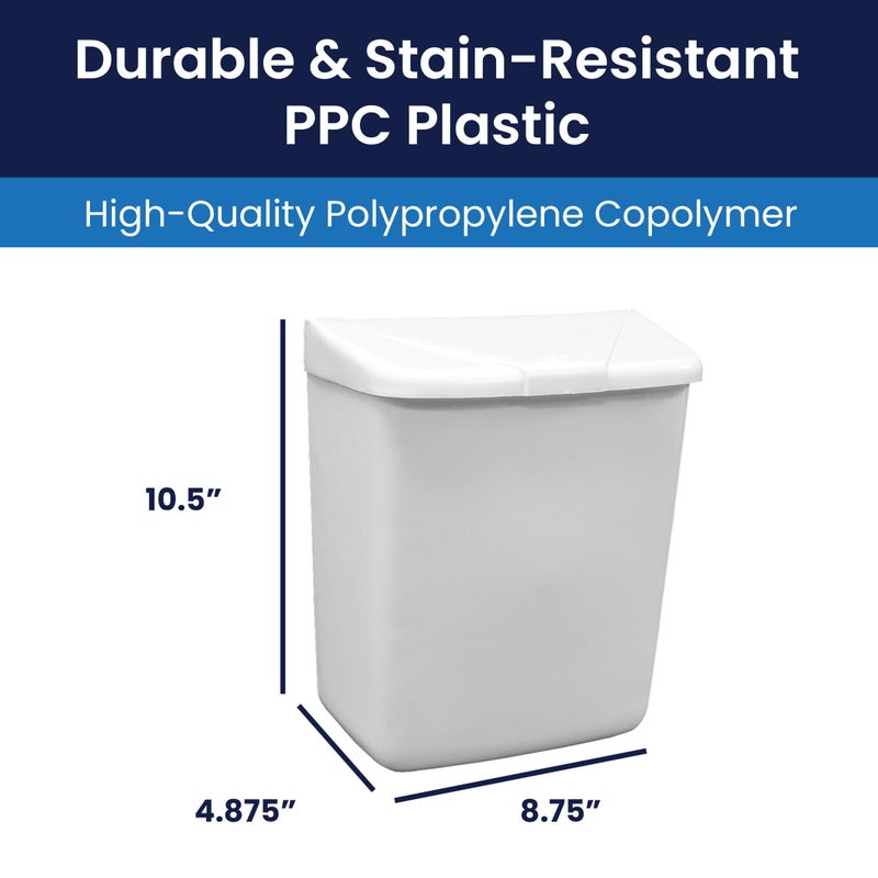 Hospeco Feminine Hygiene Receptacle White ABS Plastic 250-201W - Image 4